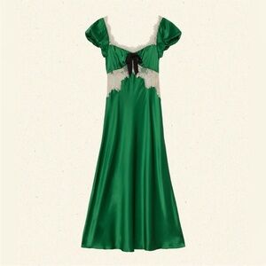 NWT Doen Emerald Ivy green Veda silk dress